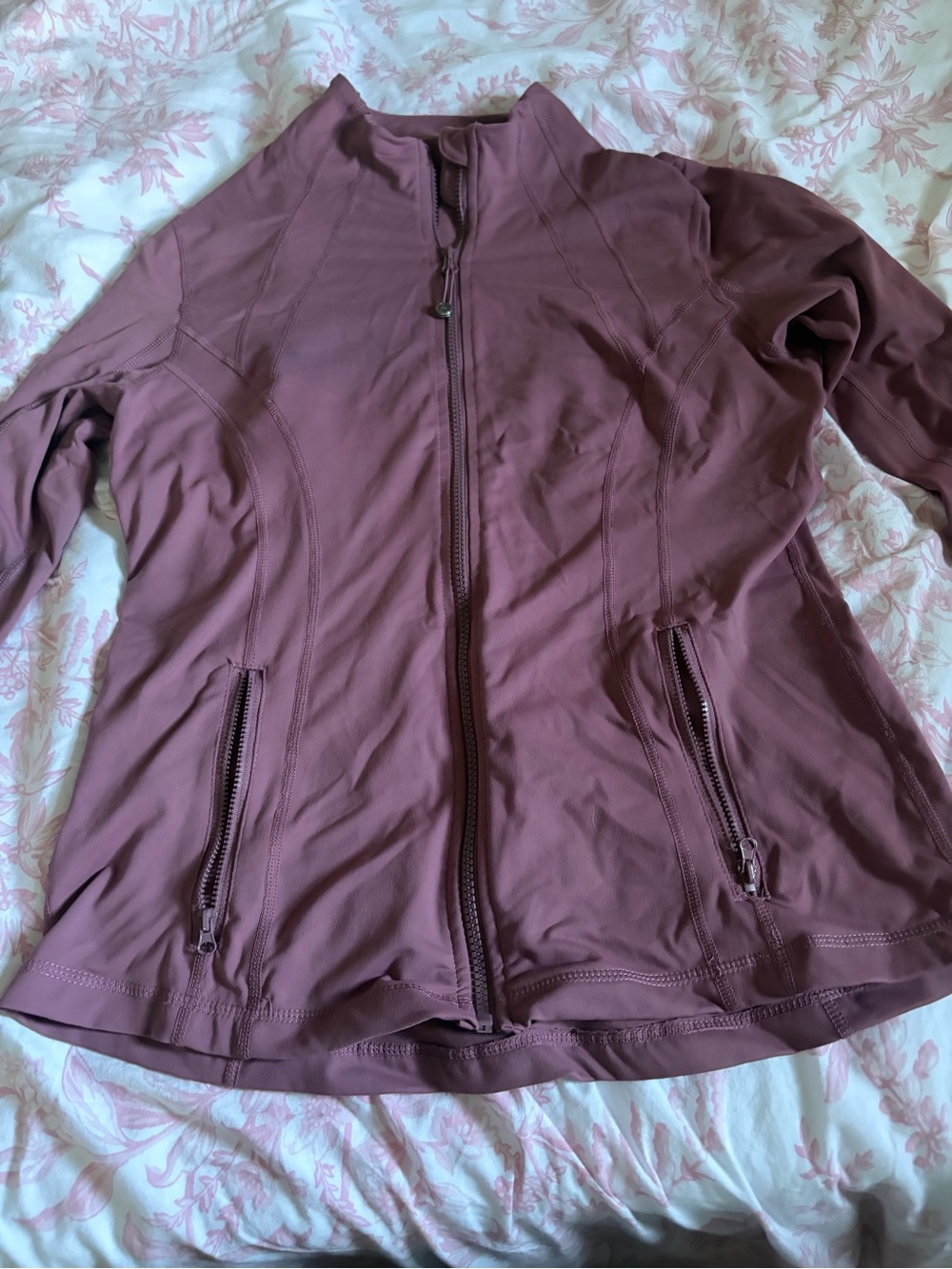 90 Degree By Reflex Dusty Mauve Zip-Up Utility Jacket